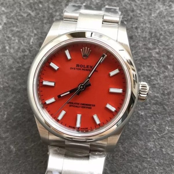 Oyster-Perpetual 31 277200 Red Dial 904L 1:1 Best Edition 2836/2236