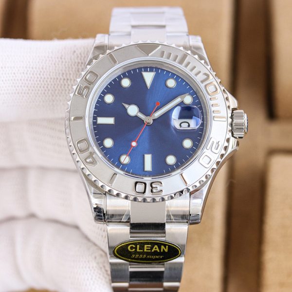 Clean Factory Yacht Master Blue Dial 904L Steel 3235 Movement With Box Waterproof